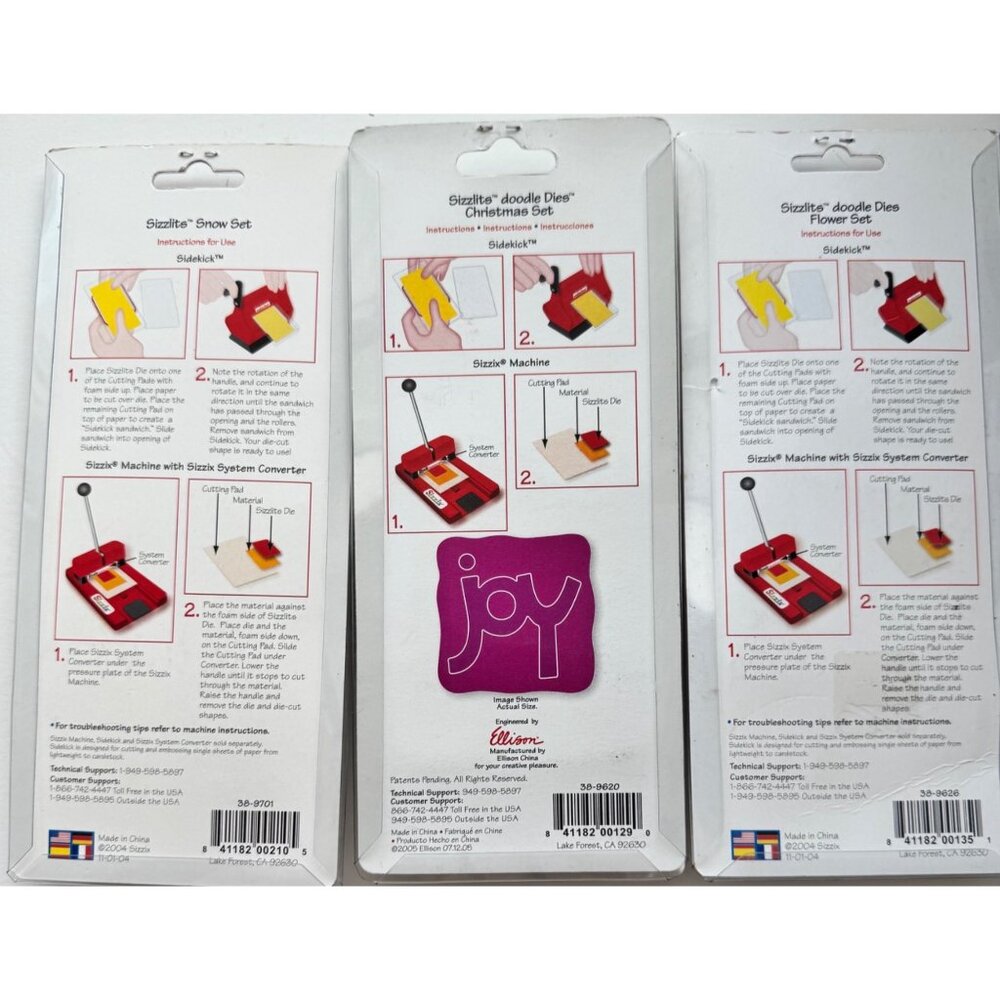 3 Sizzix Sizzlits Christmas Snow Flower 4 Pack Dies 9620 9701 9626 Scrapbooking - Picture 13 of 14